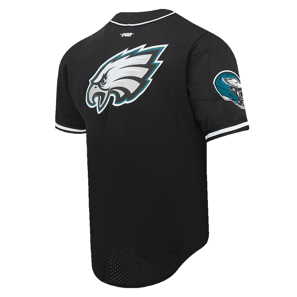 Philadelphia Eagles Classic Mesh Men's Button Down Black Shirt