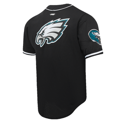 Philadelphia Eagles Classic Mesh Men's Button Down Black Shirt