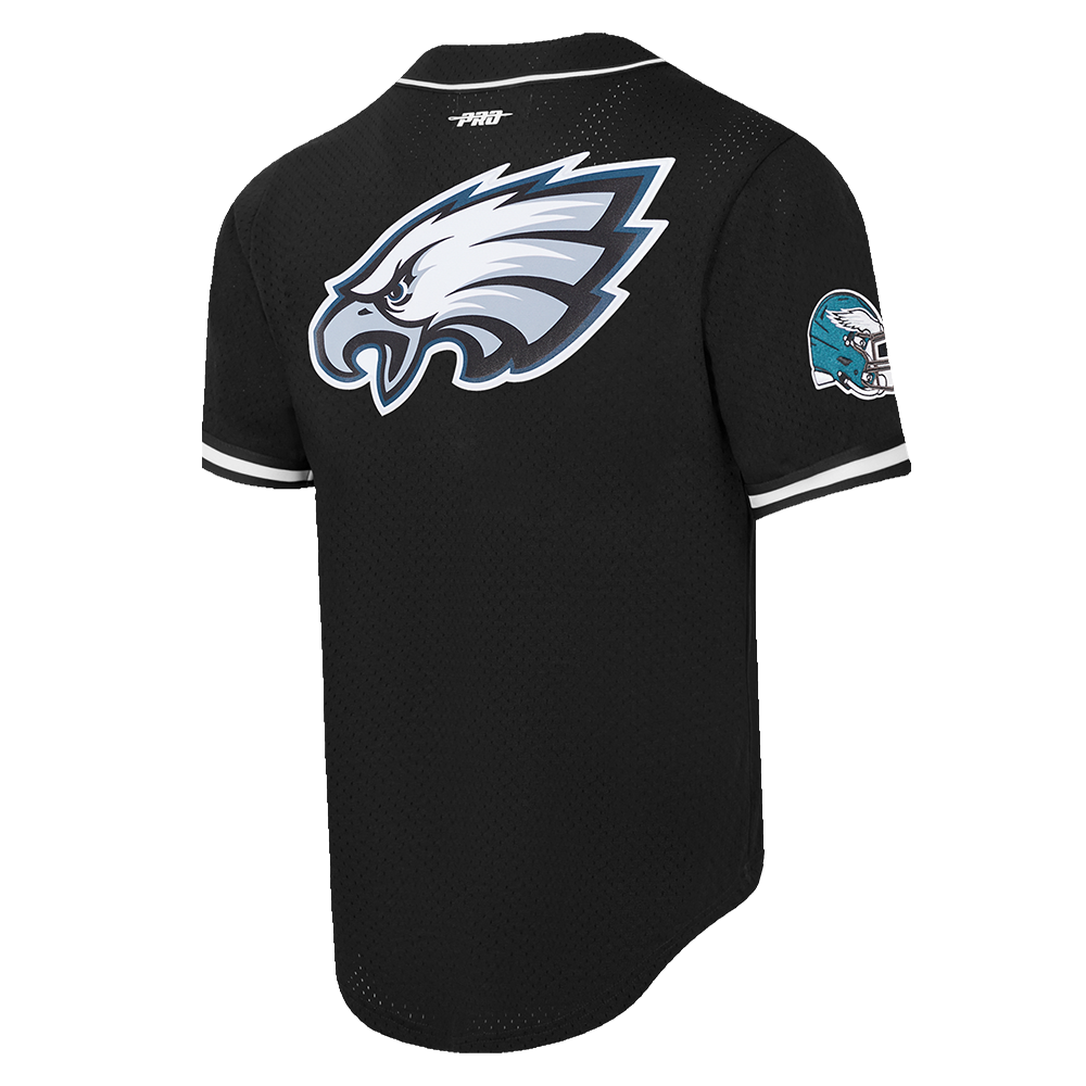 Philadelphia Eagles Men Mesh Button Down Shirt Black