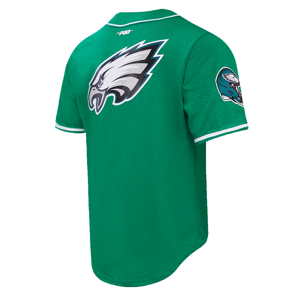 Philadelphia Eagles Jalen Hurts #1 Men's Mesh Button Down Green Shirt