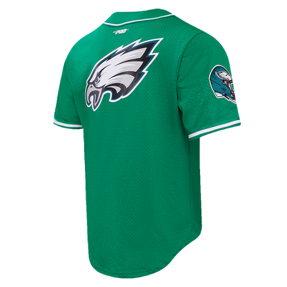 Philadelphia Eagles Jalen Hurts #1 Men's Mesh Button Down Green Shirt