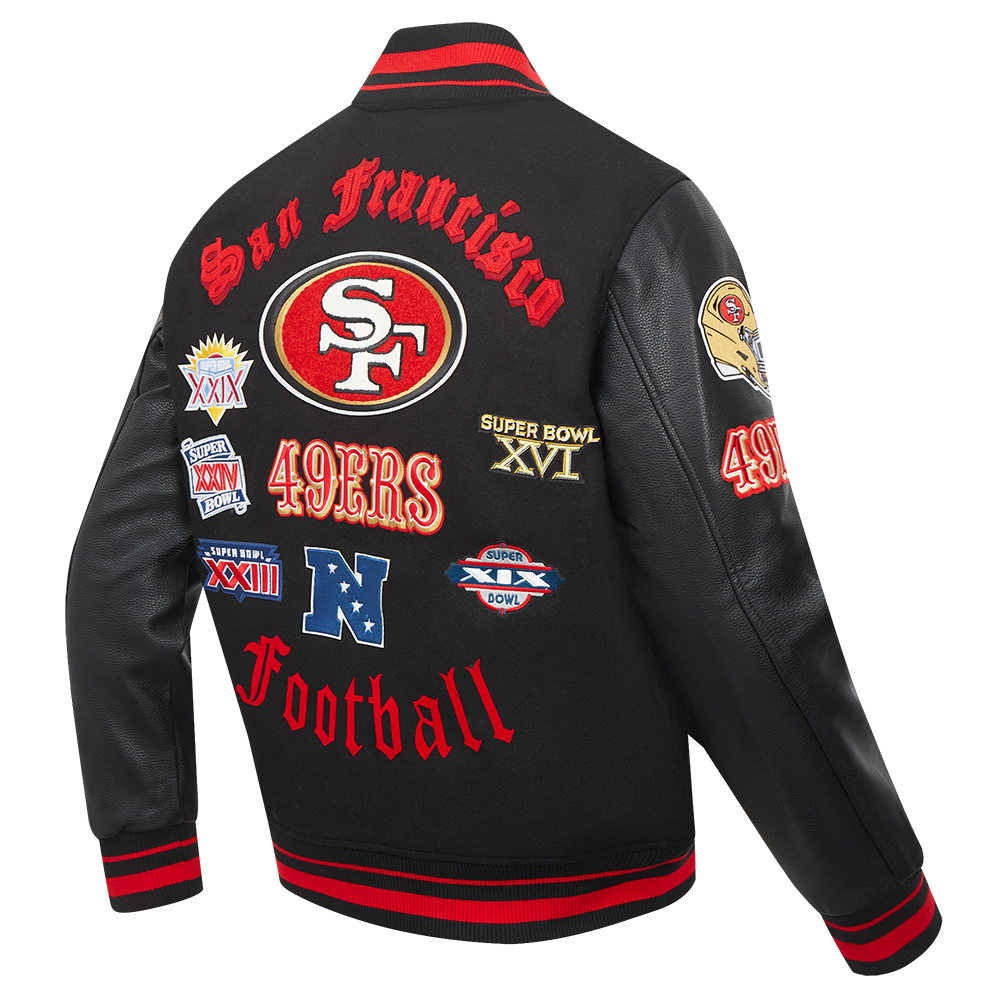 NFL San Francisco 49ers Old English Men’s Rib Wool Varsity Jacket