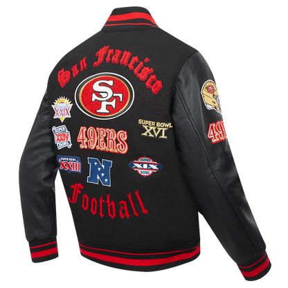 NFL San Francisco 49ers Old English Men’s Rib Wool Varsity Jacket