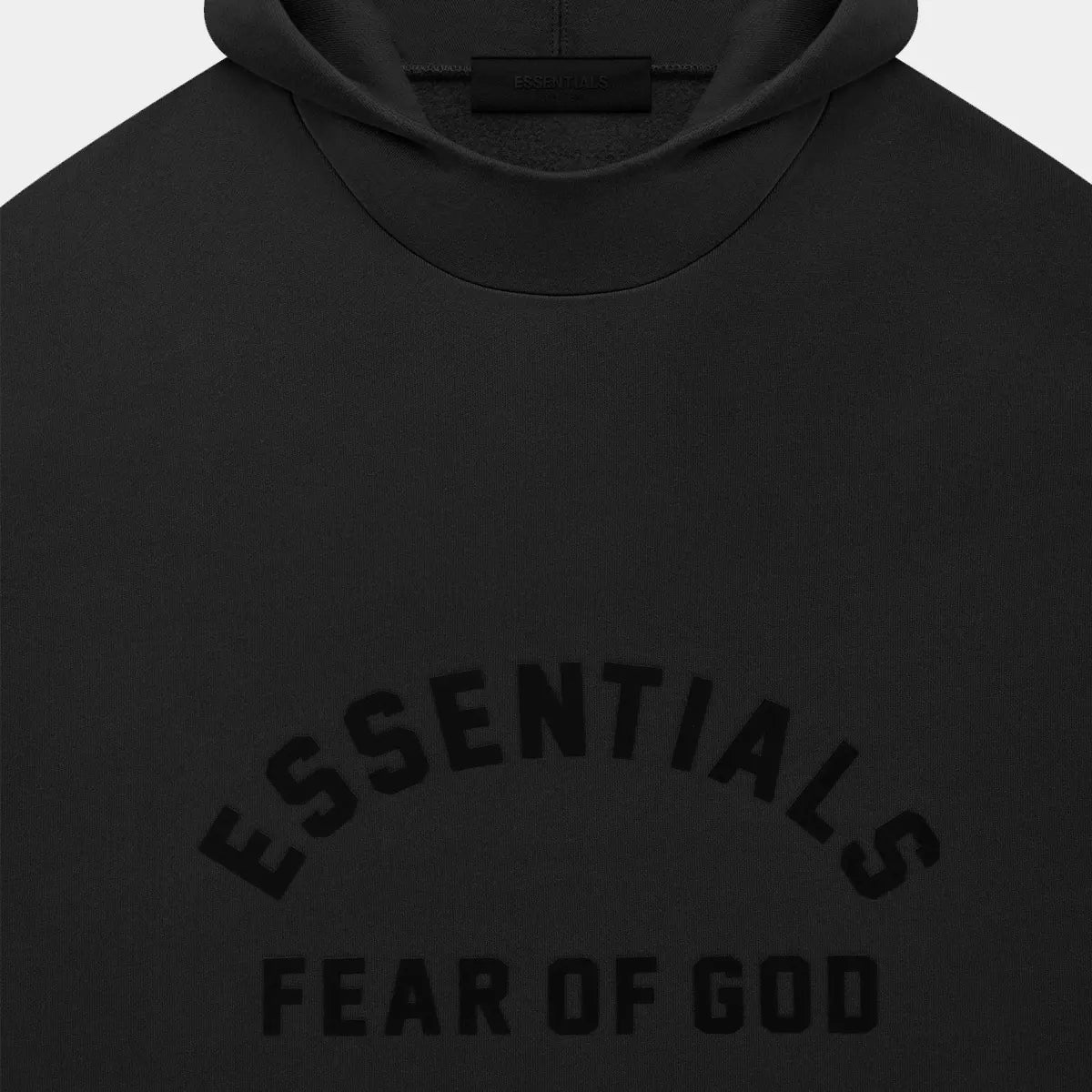 fear of god essentials hoodie black