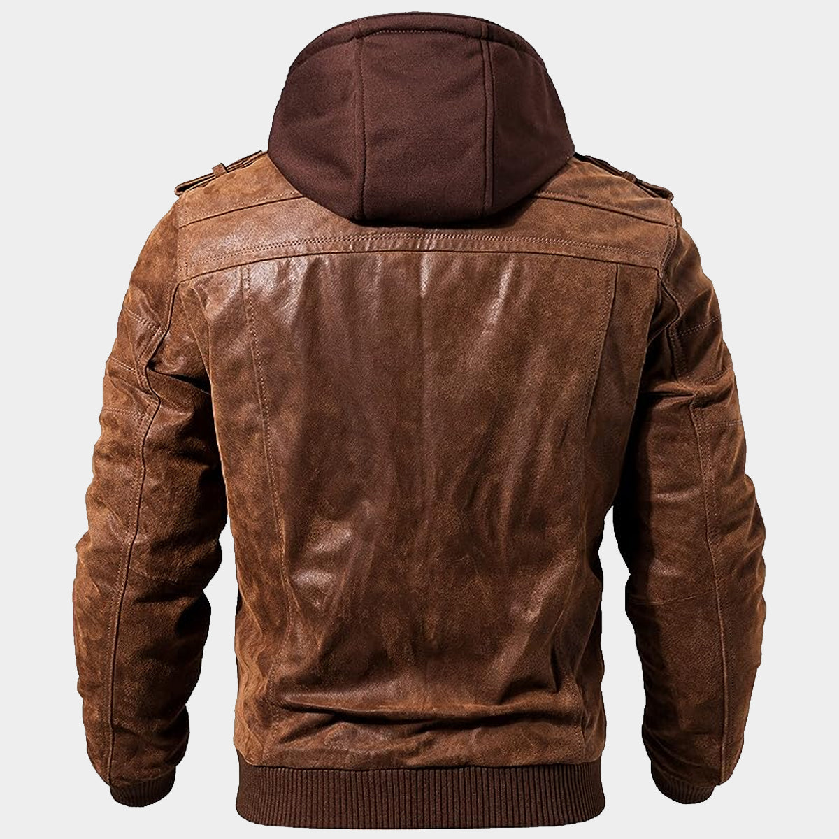 FLavor brown leather jacket coweep