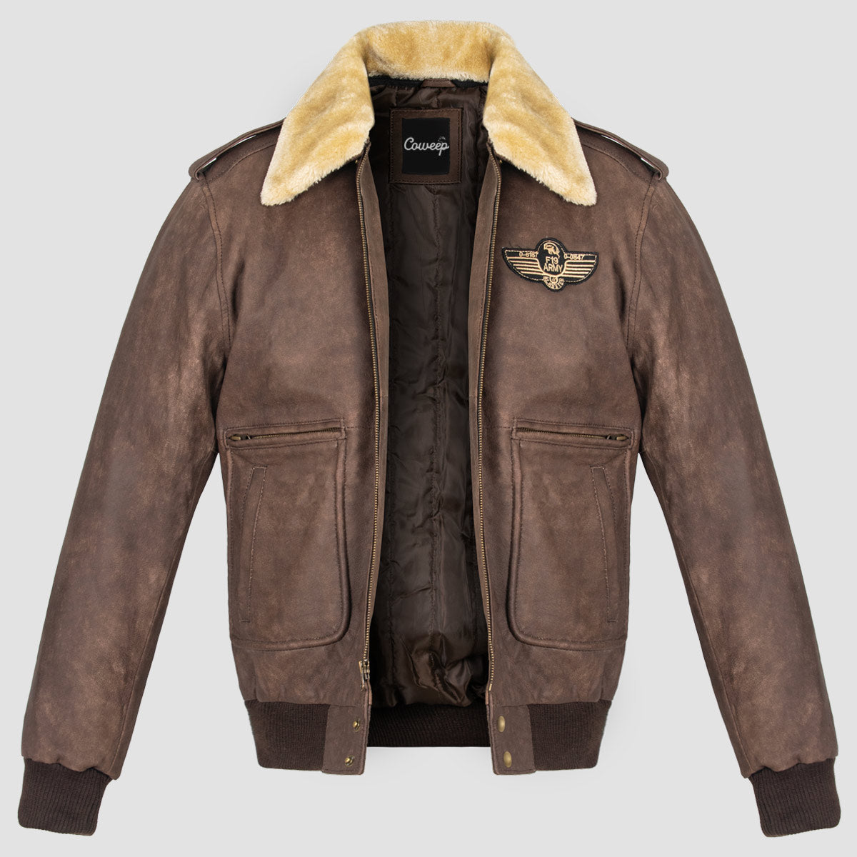 G1 bomber leather jacket brown men 