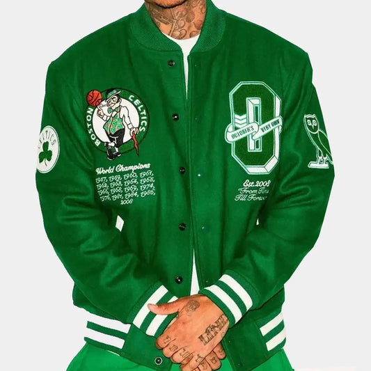 OVO X NBA Celtics Varsity Jacket