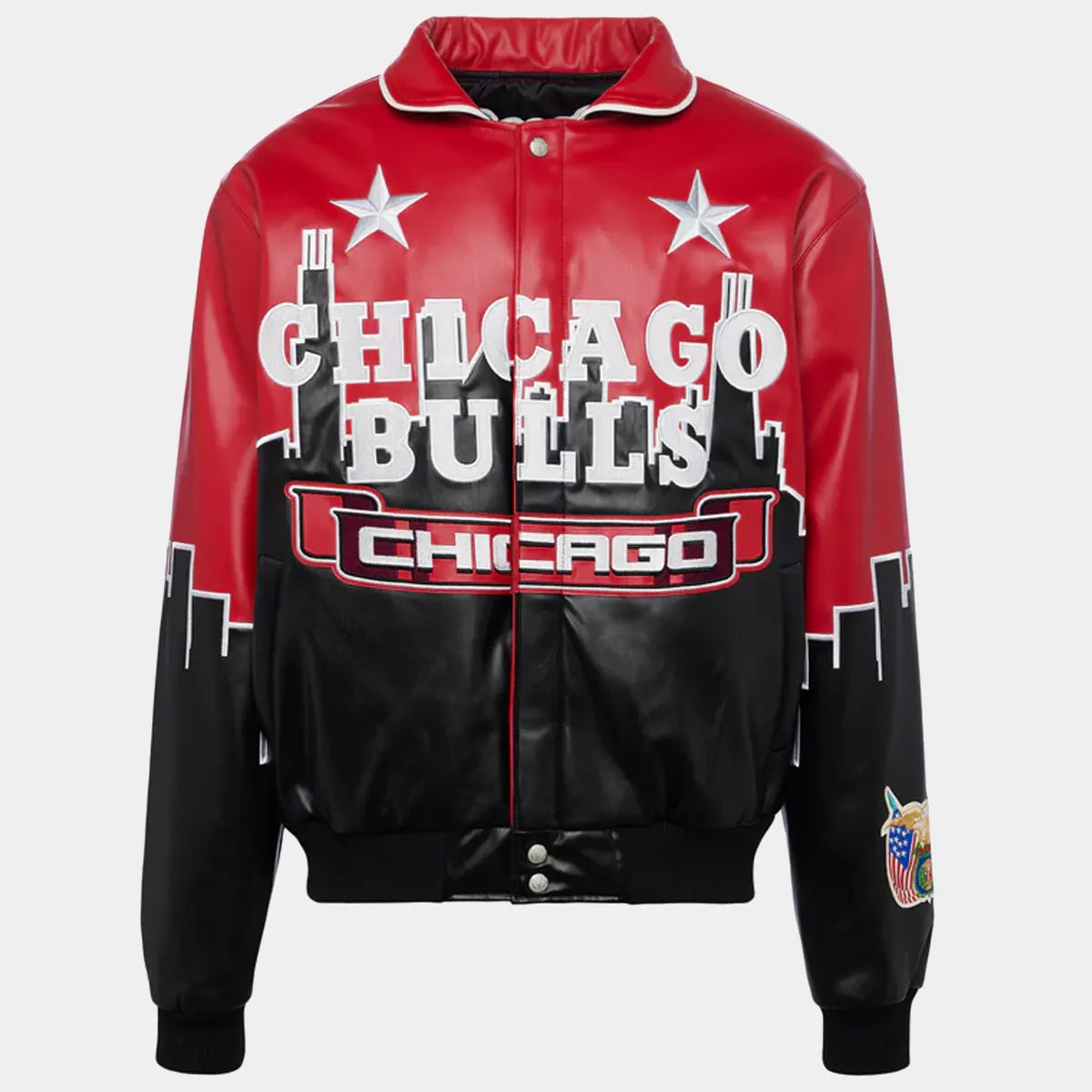 Jeff Hamilton Chicago Bulls Skyline Fauxleatherjacket