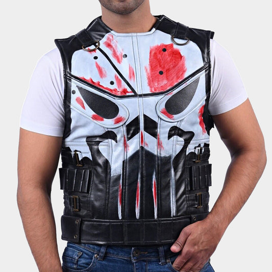 The Punisher Season 2 Jon Bernthal Black Leather Vest