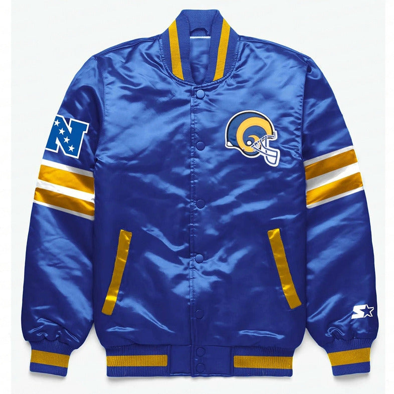 Men's Los angles Rams Vintage Blue Satin Jacket