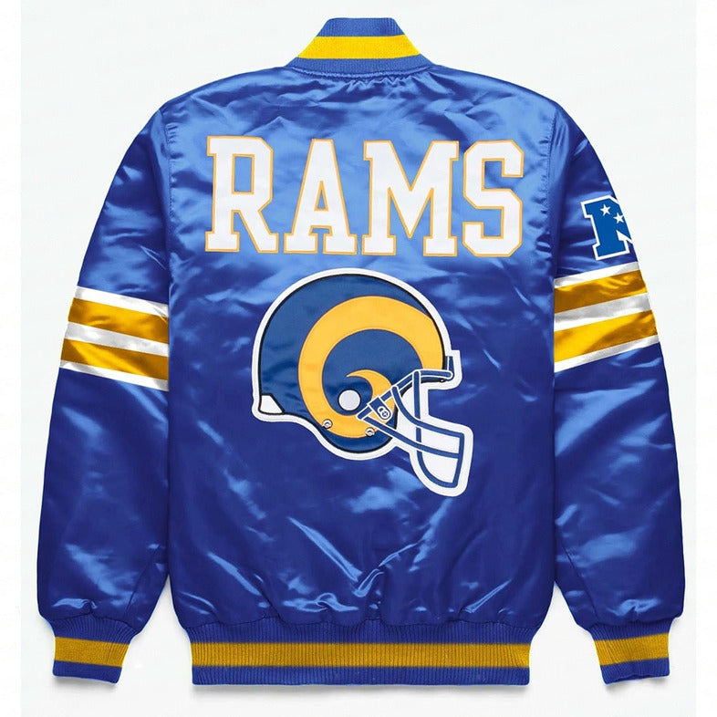 Men's Los angles Rams Vintage Blue Satin Jacket