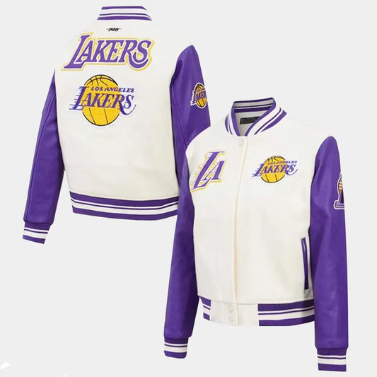 Los Angeles Lakers bomber varsity letterman kobe bryant jacket Women