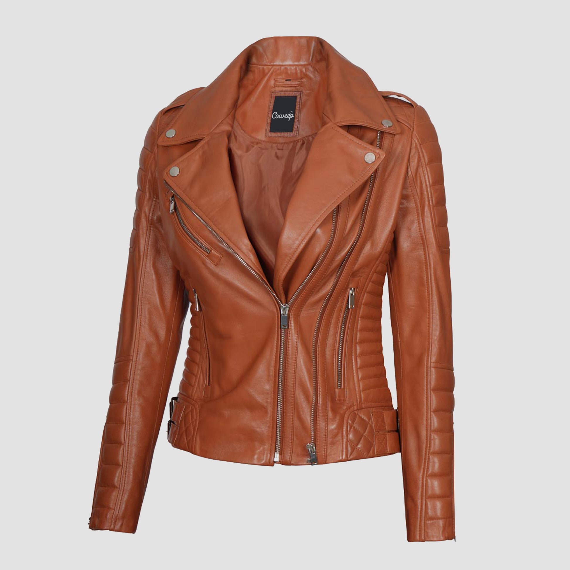 Leather jacket women Brown