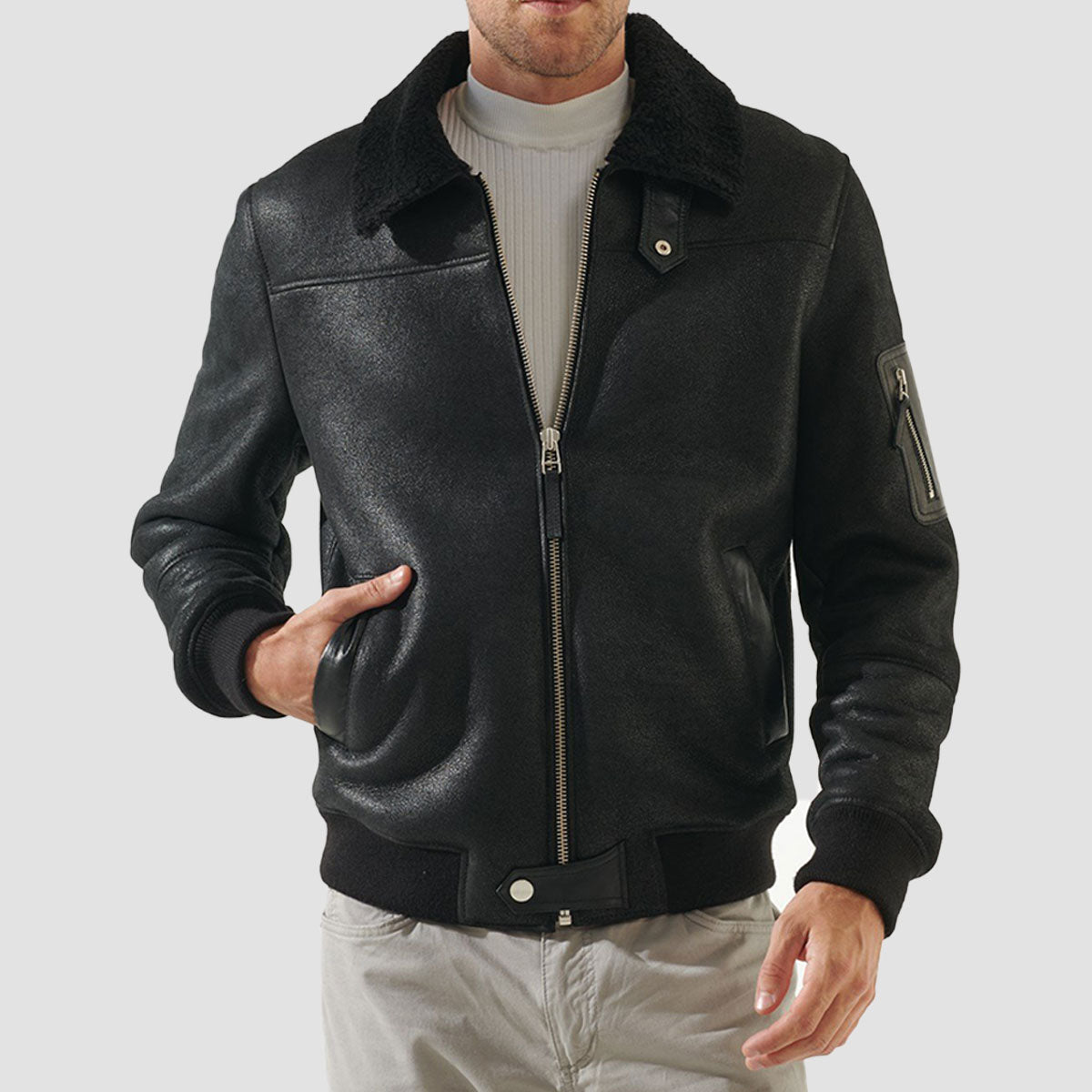 B3 Bomber Jacket Aviator Real Shearling B3 Bomber Jacket Winter