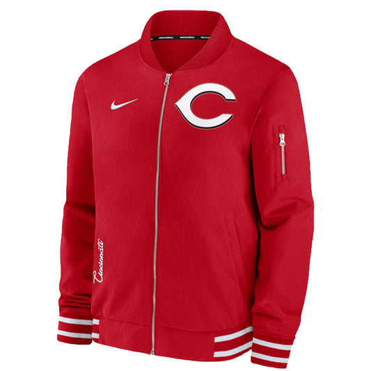 Men’s Cincinnati Reds Full-Zip Red  Bomber Jacket