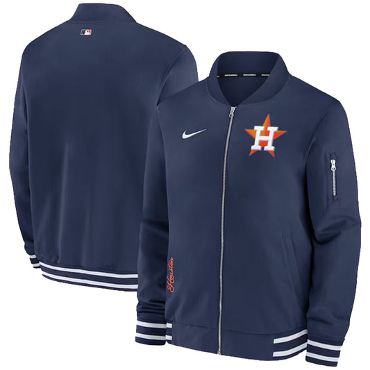 Men's Houston Astros Blue Full-Zip Bomber Jacket