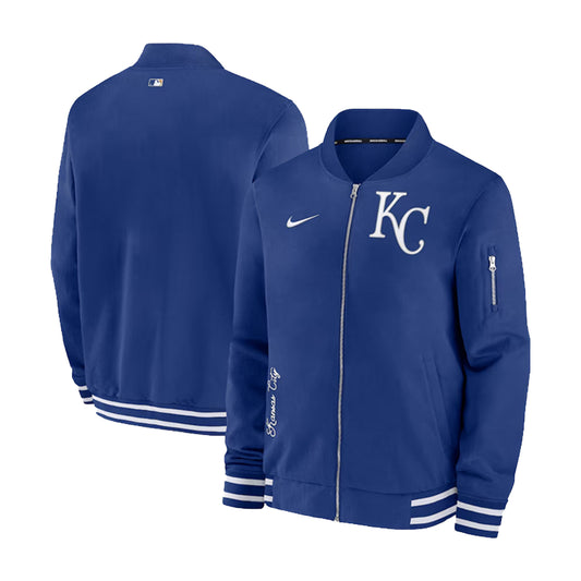 Men’s KC Royals Navy Blue Bomber Full-Zip Jacket