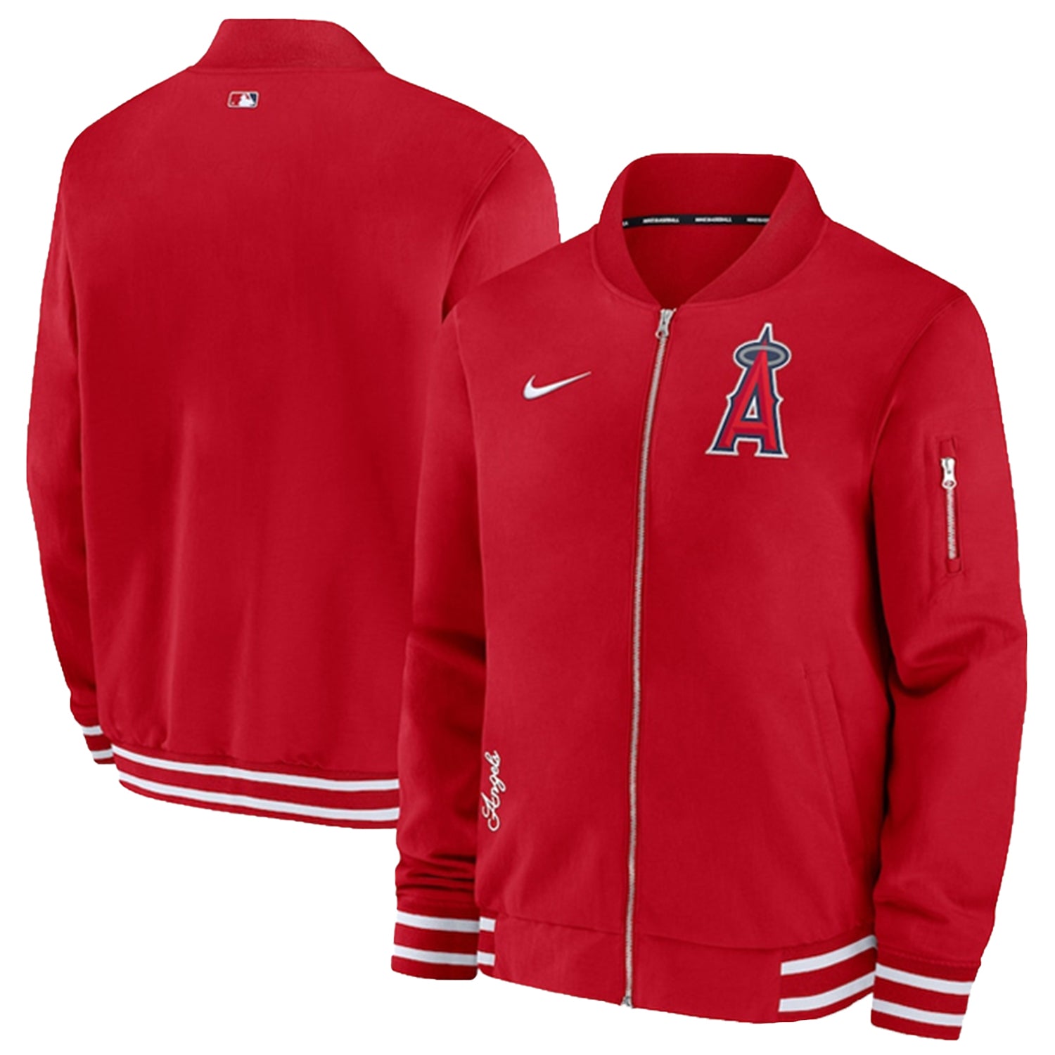 Men’s Los Angeles Angels Red Full-Zip Bomber Jacket