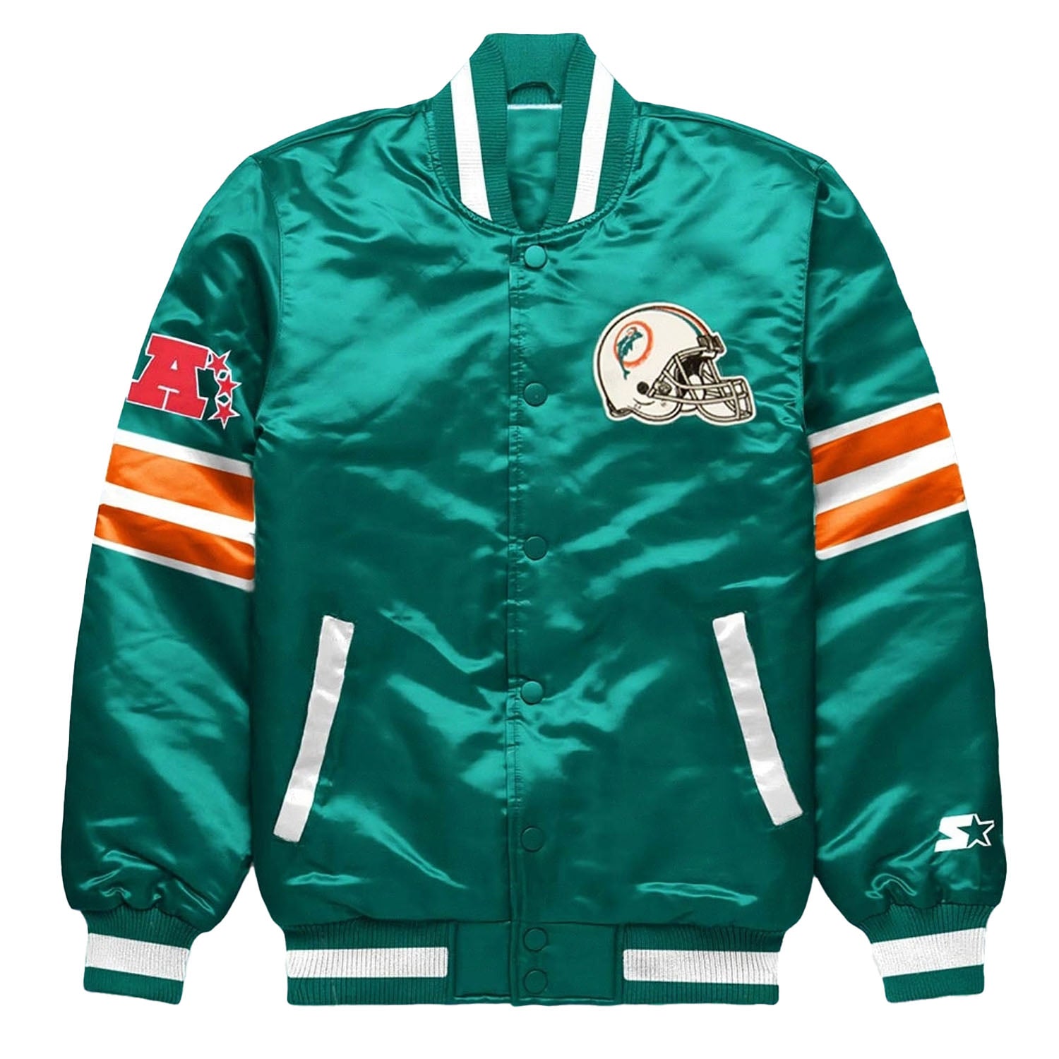 Men's Miami Dolphins Exclusive Green Satin Jacket