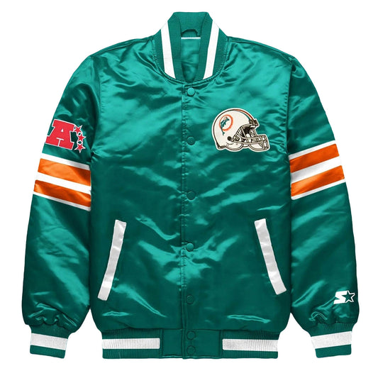 Men's Miami Dolphins Exclusive Green Satin Jacket