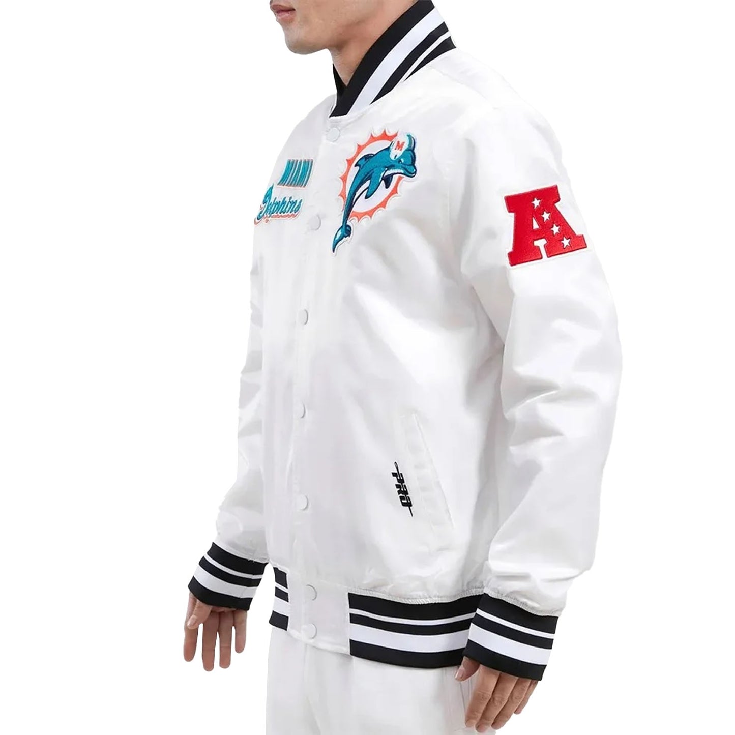 Men’s Miami Dolphins Retro Classic Rib Satin Jacket