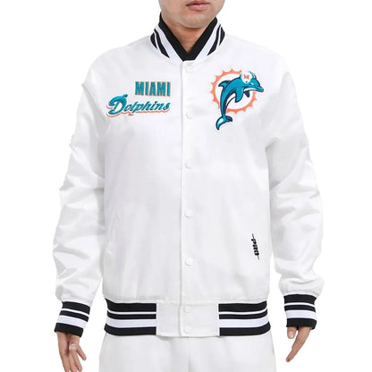 Men’s Miami Dolphins Retro Classic Rib Satin Jacket