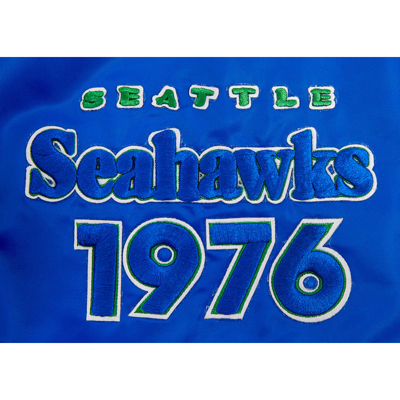 Men’s Seattle Seahawks Retro Blue Satin Jacket