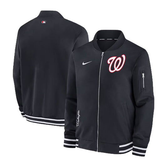 Men’s Washington Nationals Full-Zip Navy Bomber Jacket