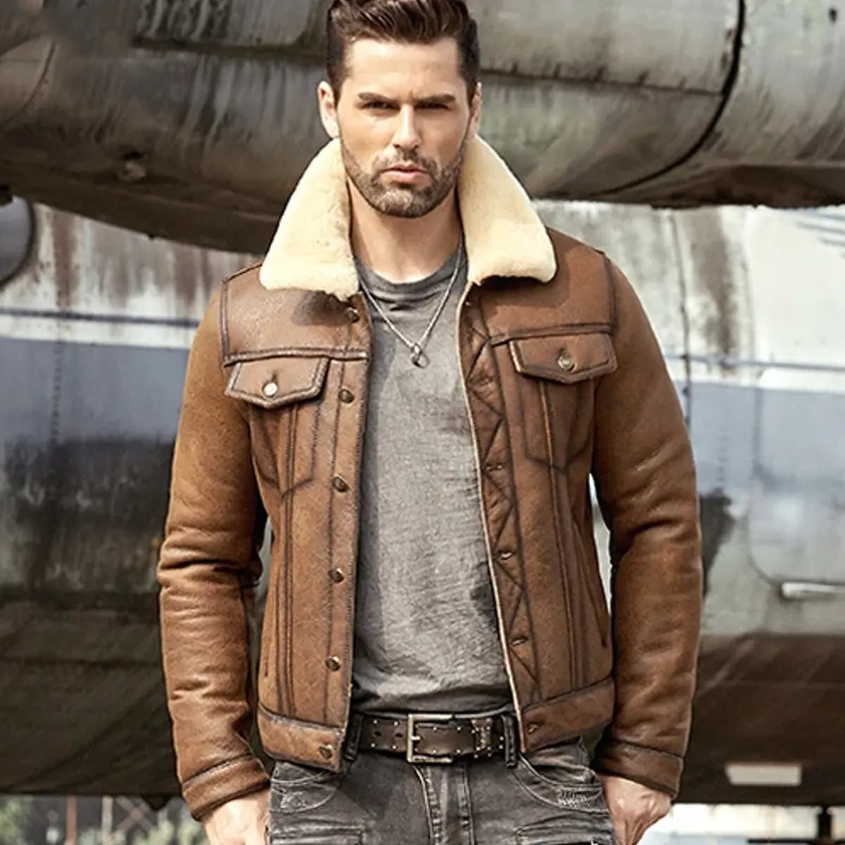 Real Sheepskin B3 Aviator Leather Jacket
