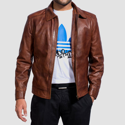 Men Brown leather Jacket for men 