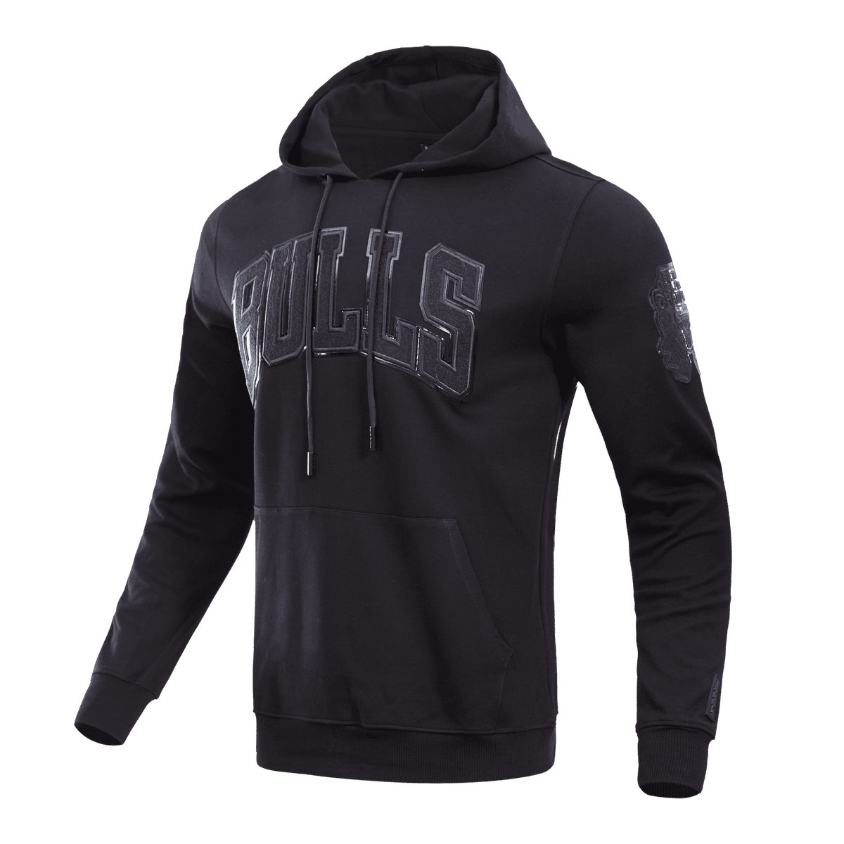 Mens Chicago Bulls Triple Black Logo Hoodie