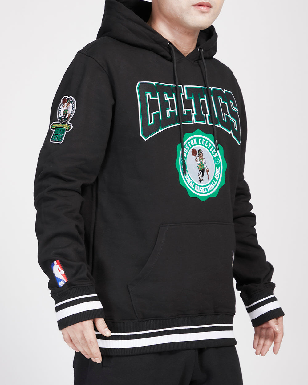 NBA Boston Celtics Crest Emblem Black Hoodie