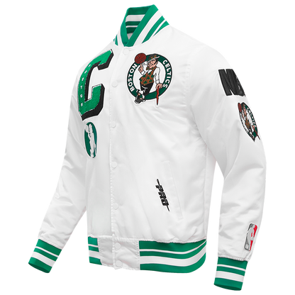 NBA Boston Celtics White Mashup Satin Jacket