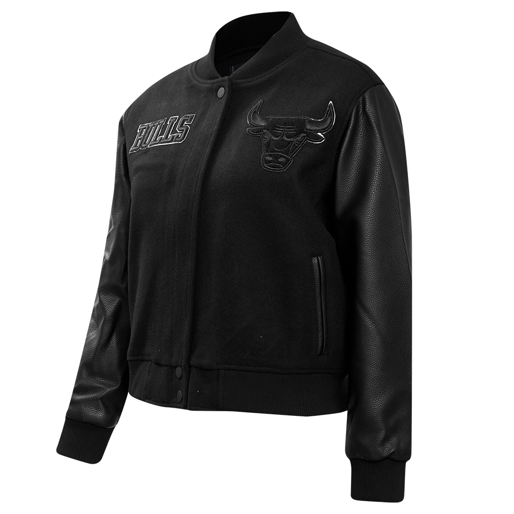 NBA Chicago Bulls Triple Black Varsity Jacket