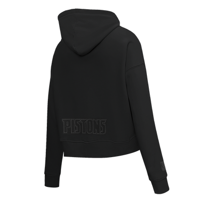 NBA Detroit Pistons Black Womens Cropped Hoodie