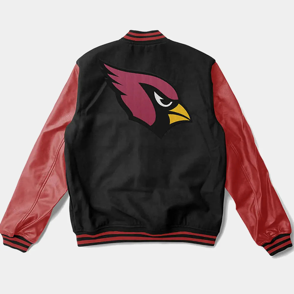 NFL Arizona Cardinals Varsity Wool Leather Burgundy BlackJacket