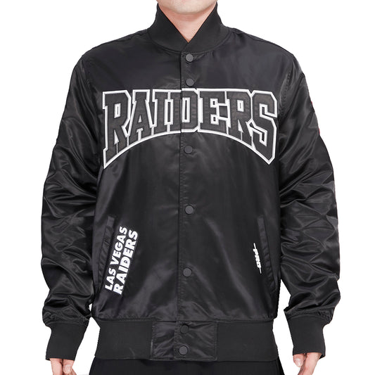 NFL Las Vegas Raiders Crest Emblem Men Satin Jacket