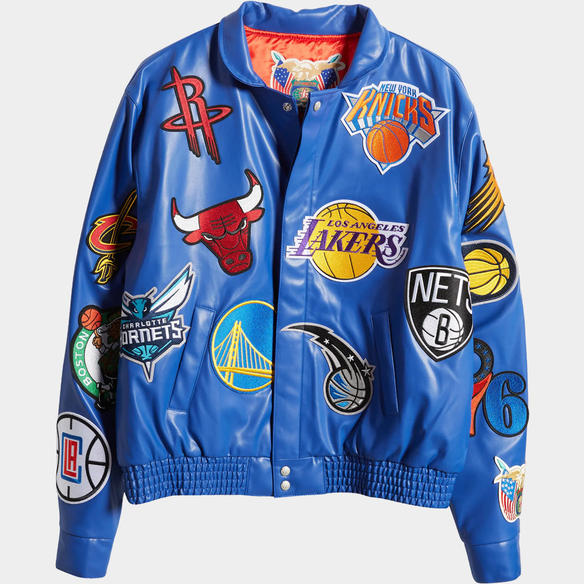 Nba Collage Leather Jacket JEFF HAMILTON