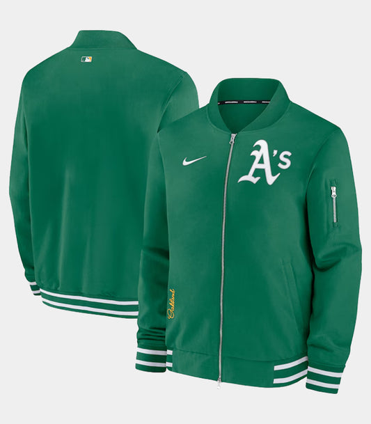 MLB Men’s Oakland Athletics Full-Zip Bomber Jacket