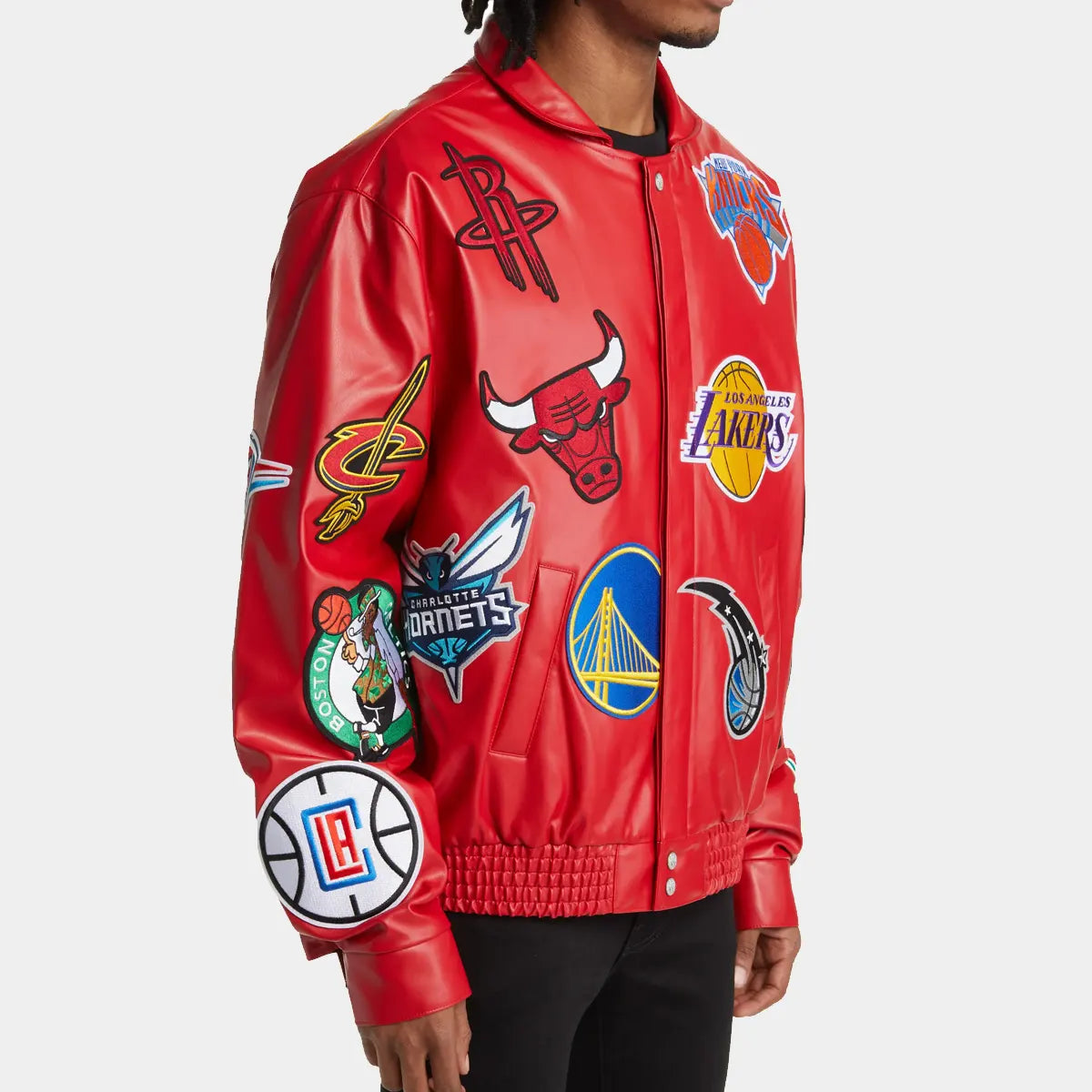 Jeff Hamilton NBA Collage Faux Leather Jacket