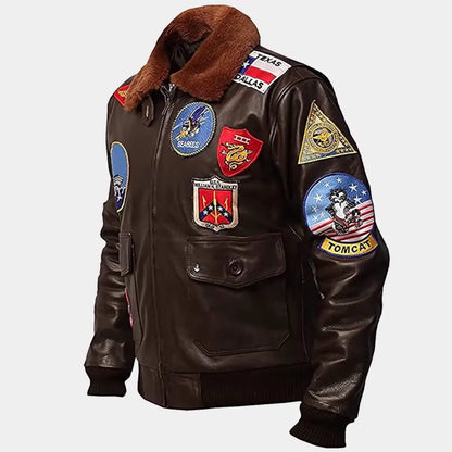 Top Gun Maverick Tom Cruise Aviator Bomber Leather Jacket