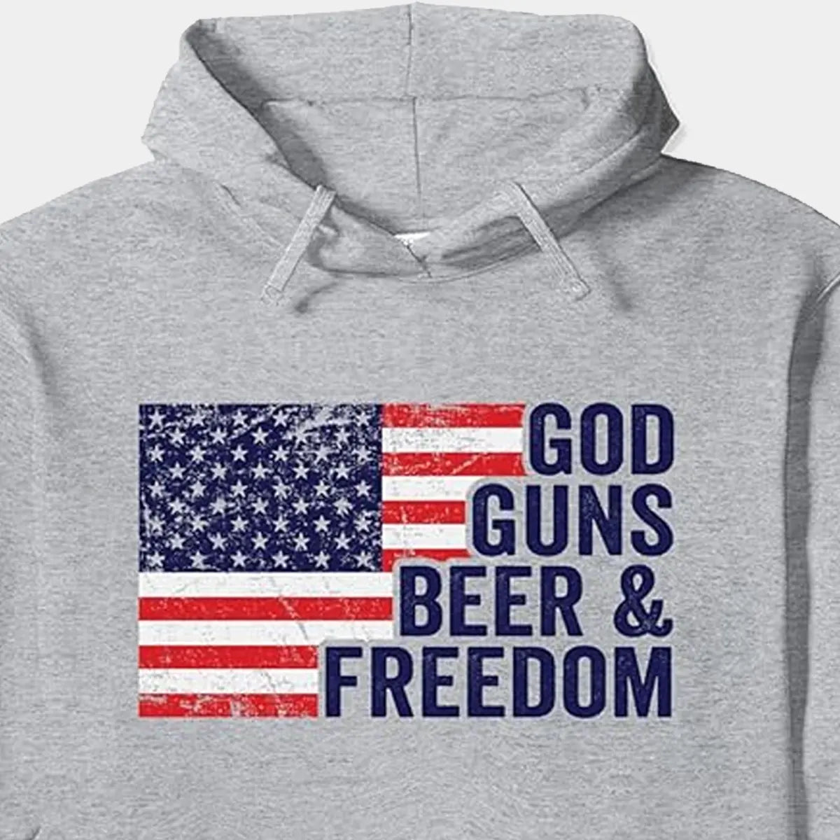 USA Flag Pro God Gun Pullover Hoodie