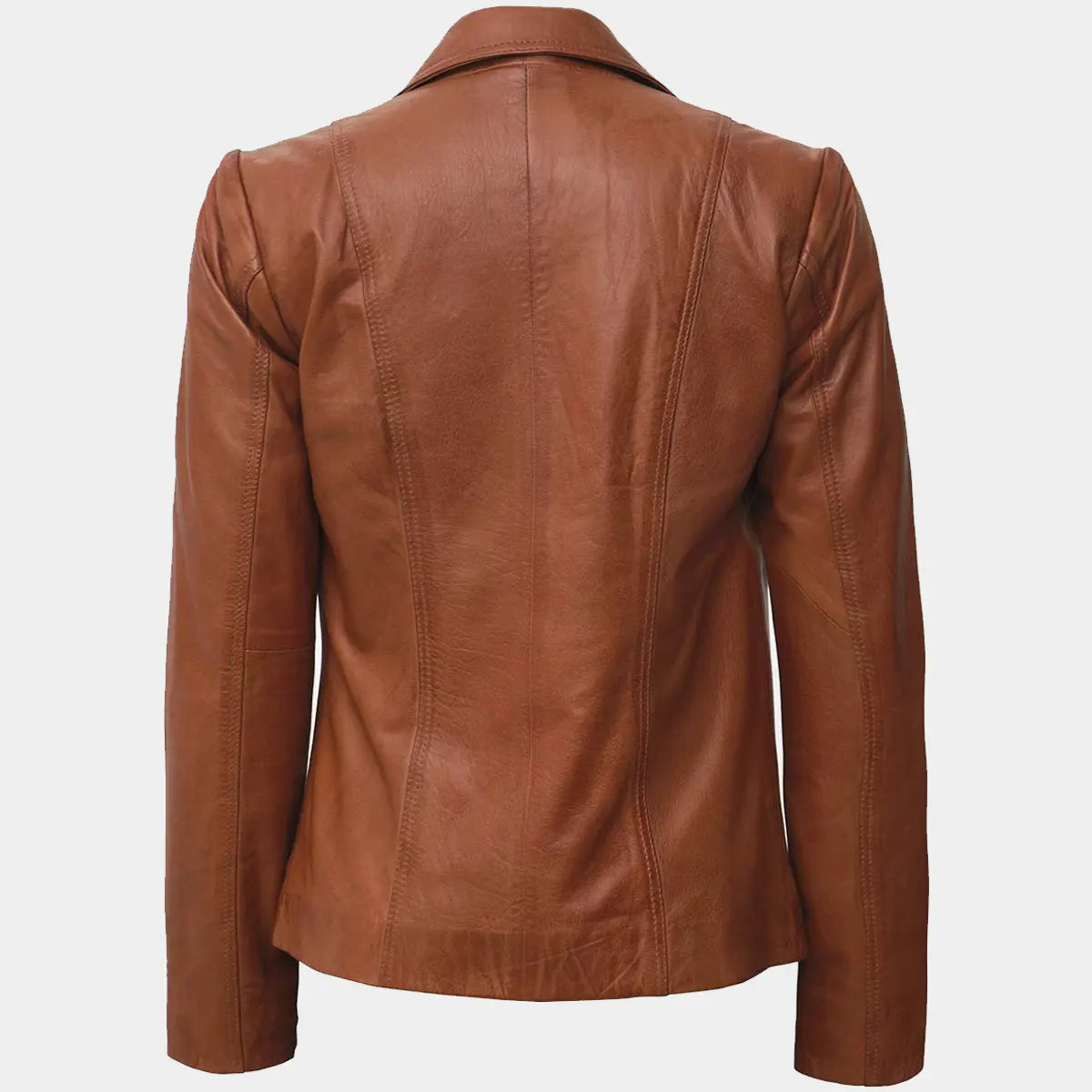 Surrey Brown Leather Coat Womens.