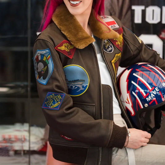 Women’s Top Gun Flight Brown Jacket