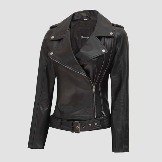 Womens Black Leather Jacket Dolores