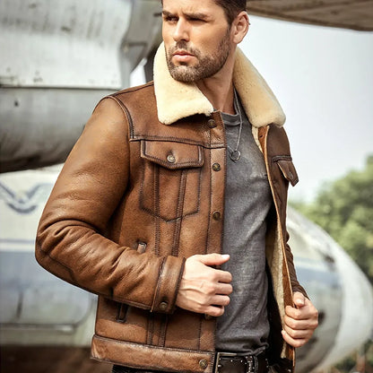 Real Sheepskin B3 Aviator Leather Jacket