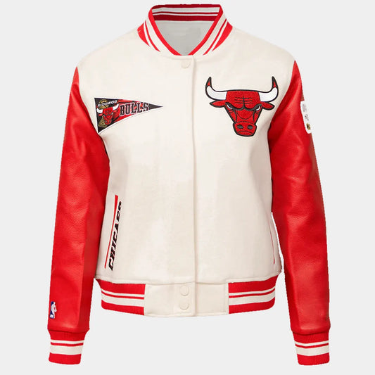 NBA Chicago Bulls Retro Classic Women Rib Wool Varsity Jacket