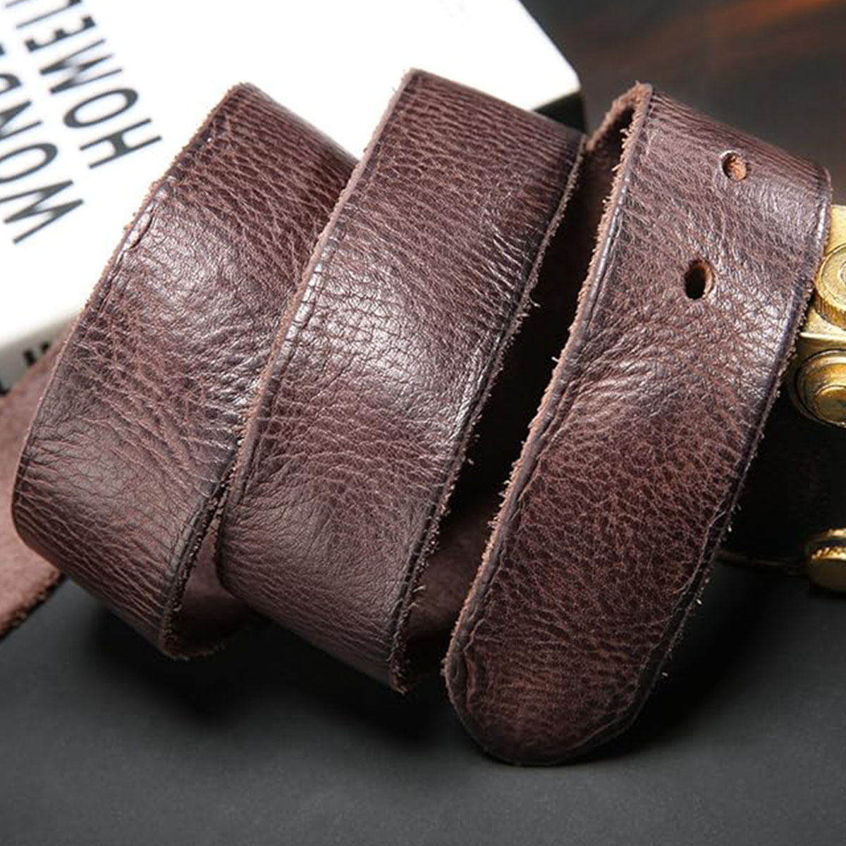 Men's Leather Dress Belt Handmade, Genuine Leather - Image 3